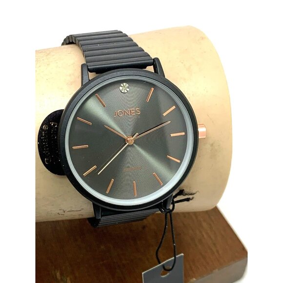 Jones Women's Watch 13944B-42-G02 Quartz Diamond Black Steel Rubber Band… - Picture 11 of 14